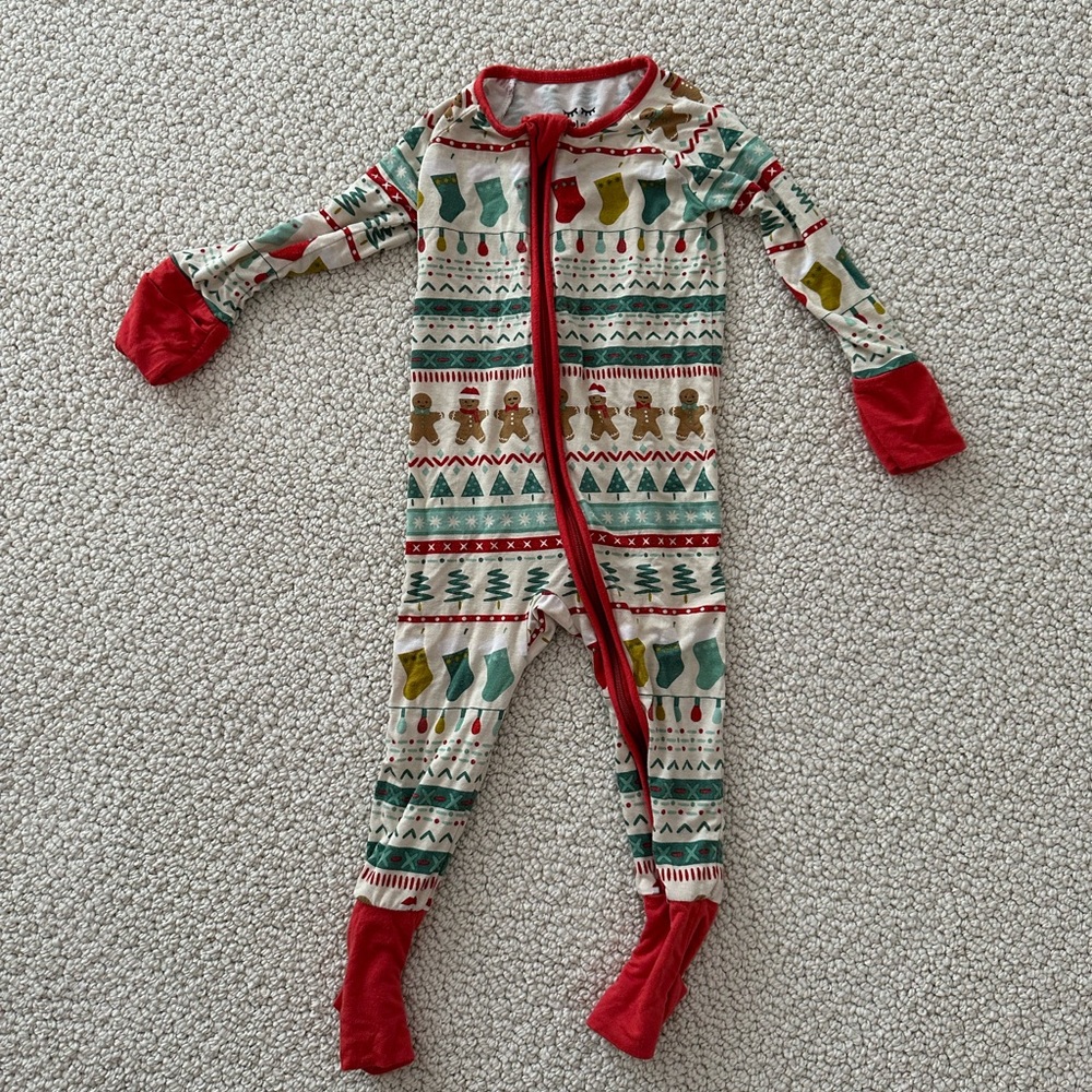 Little Sleepies Christmas Zippie Pajamas 6-12M